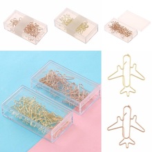 10/12/20/50pcs/set Rose Gold Airplane  Metal Paper Clips跨境