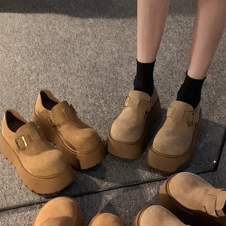 Birkenth Shoes Thick Sole 2025 Spring New Style High-rise Puffin Loafers Women's Retro Single-layer Shoes Niche Explosions Birkenth Shoes Thick Sole 2025 Spring New Style High-rise Puffin Loafers Women's Retro Single-layer Shoes Niche Explosions