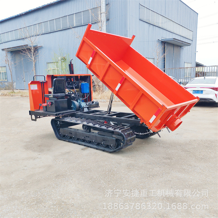 6吨混凝土履带运输车 水田工程履带搬运车 液压自卸全地形运料车