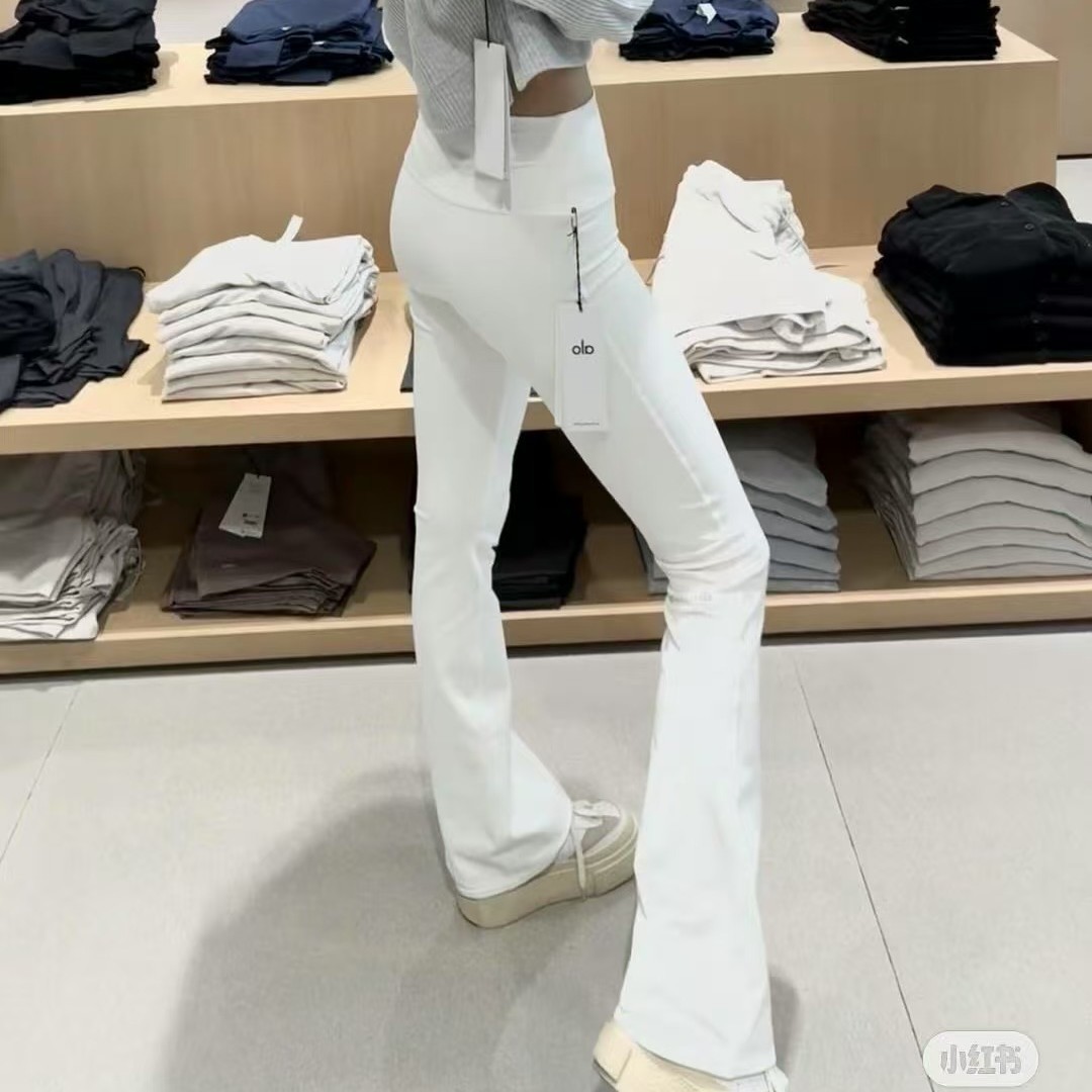 Alo Yoga Micro-Flared Pants for Women, High-Waisted, Slimming Look, Black, Gray and Pink, Quick-Drying, Slim-Fitting Outer Wear, Butt-Lifting Yoga Pants