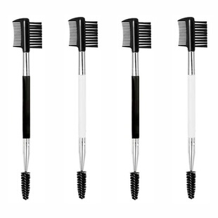 Eyebrow brush eye eyelash curler brush eyebrow comb comb portable dual-purpose double-headed makeup brush tool
