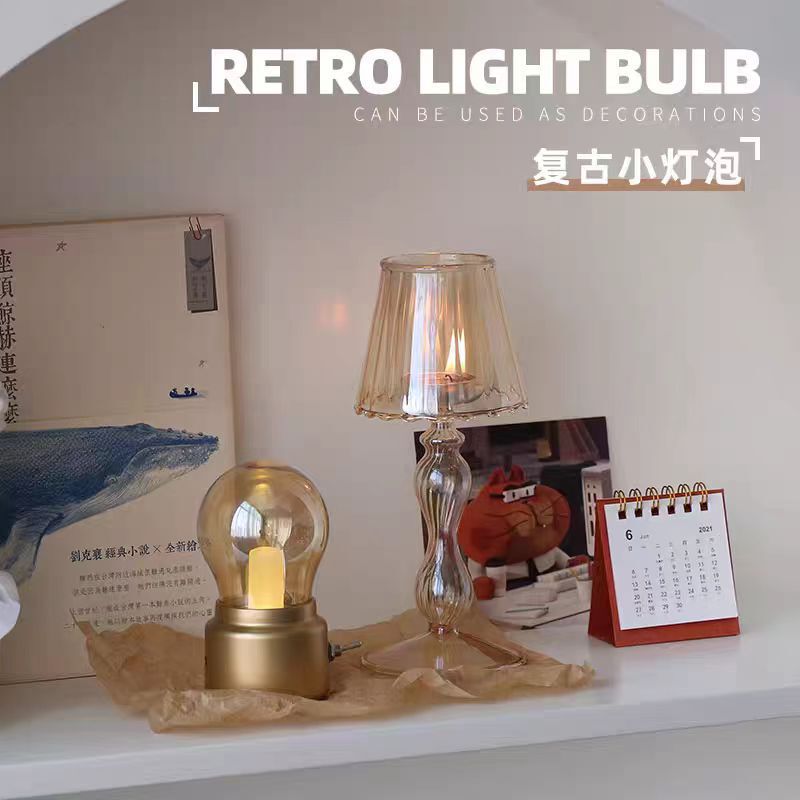 Creative Led Retro Rechargeable Night Light USB Rechargeable Bedside Bedroom Mini Dormitory Table Lamp Bulb Atmosphere Light Creative Led Retro Rechargeable Night Light USB Rechargeable Bedside Bedroom Mini Dormitory Table Lamp Bulb Atmosphere Light