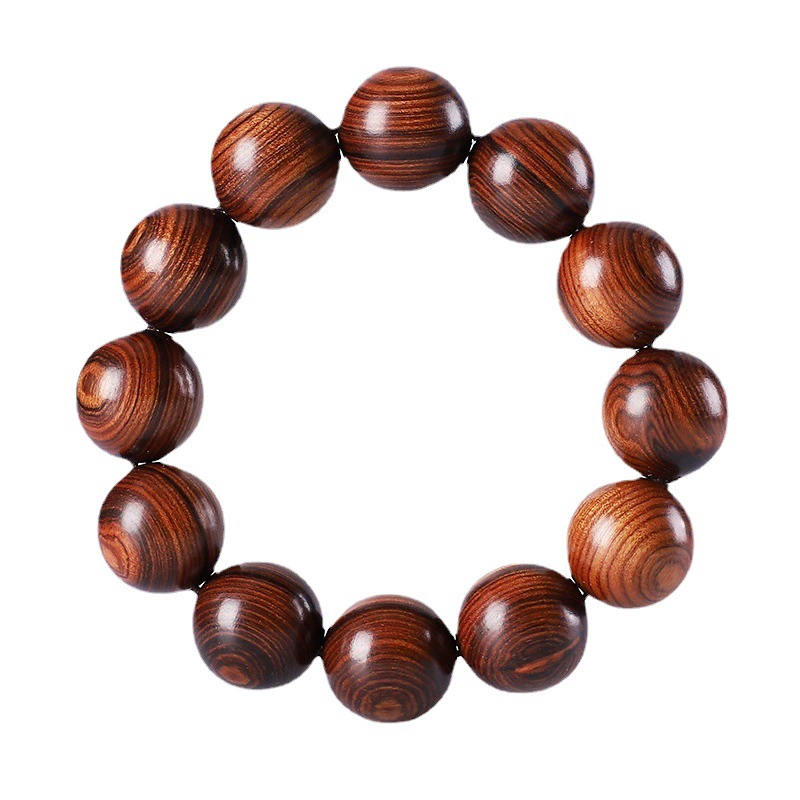 Этнический браслет-алтарь — бусины из сандалового дерева и ореха Walnut, размеры 10–20 мм