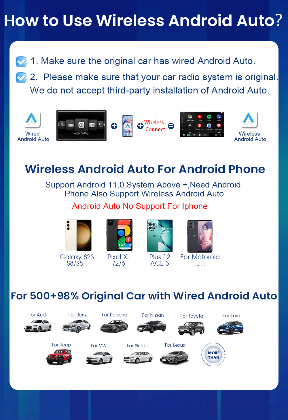 Cross-Border Wireless Carplay Conversion Box with Automatic Reconnection Without Dropping the Connection, Siri Activation, High-Definition Screen Projection, Manufacturer Wholesale