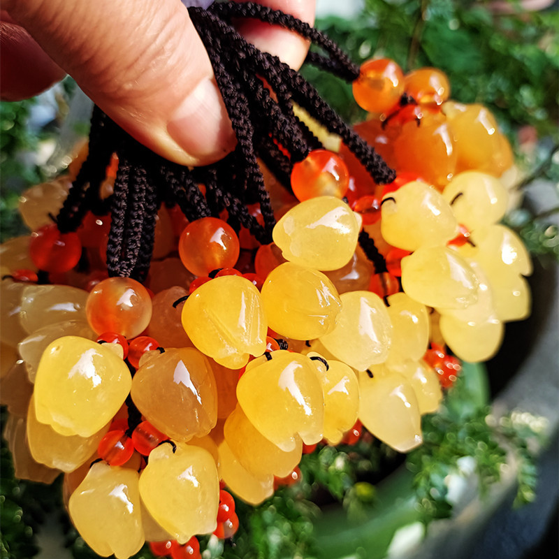 腾冲龙陵黄龙玉钥匙挂件冰种石榴花桂花葫芦玉兰花时尚汽车钥匙扣