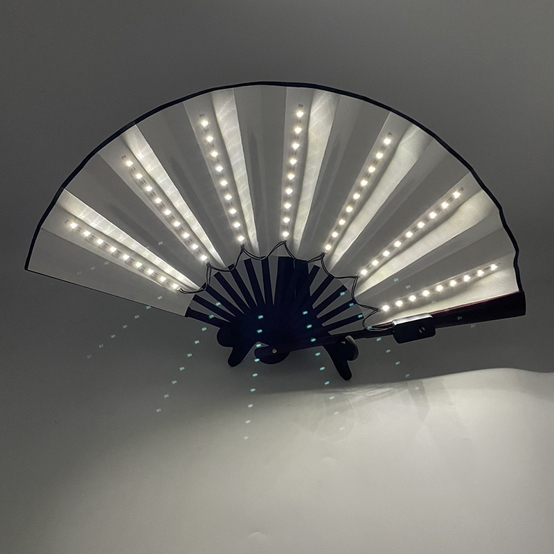 8-pulgadas luminoso ventilador luminoso colorido LED luminoso plegable ventilador bar discoteca fiesta escenario atmósfera props