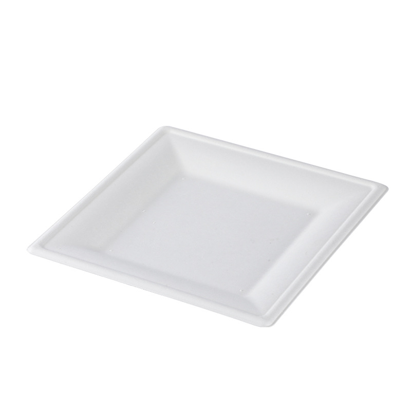 Caja de comidas desechable plato cuadrado al por mayor tazón de arroz, plato de sopa degradable, plato de ensalada, frutas con cubierta