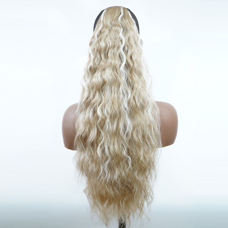 Synthetic Ponytail Extension African Kinky Curly Drawstring Hair_voghion.com