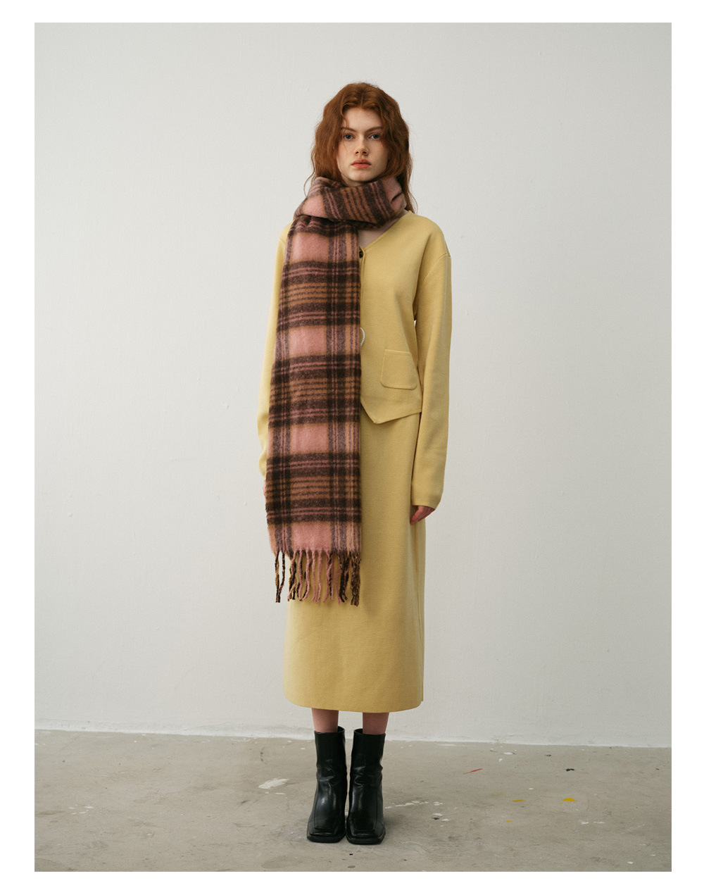 Kaschmirschal Kariert Im Retrodesign Für Damen Winterweiches Tuch_voghion.com