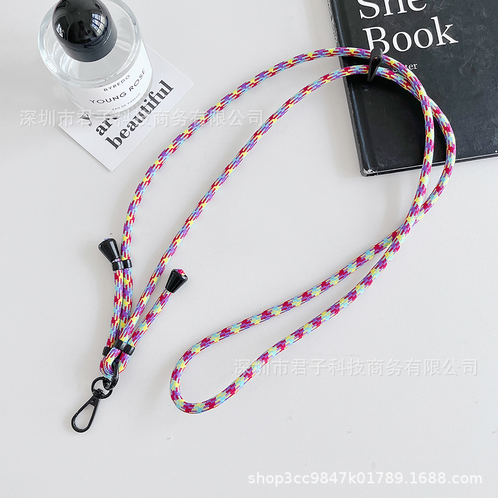 Personalidad japonesa y coreana de doble botón colgante colgante de doble botón colgante ajustable de hombro colgante de cuello para teléfono móvil bolso universal cuerda de botella de agua