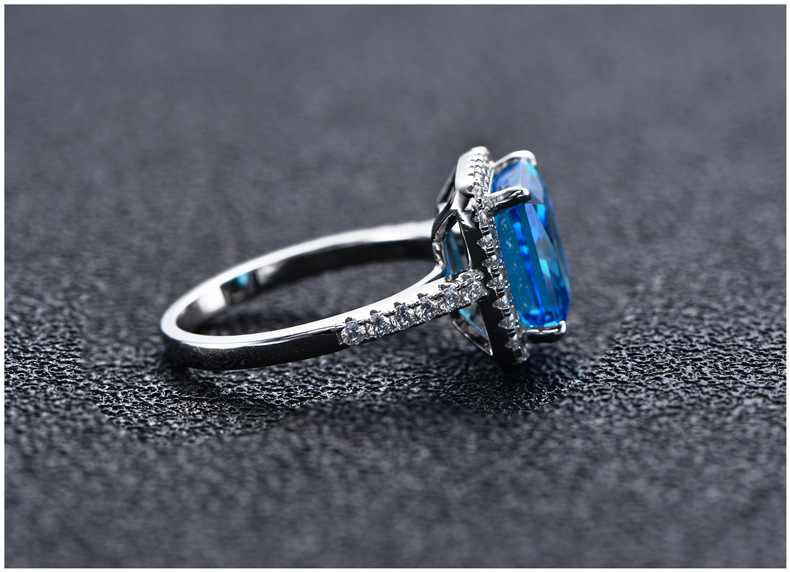 Fashion Geometric Sterling Silver Plating Zircon Rings 1 Piece