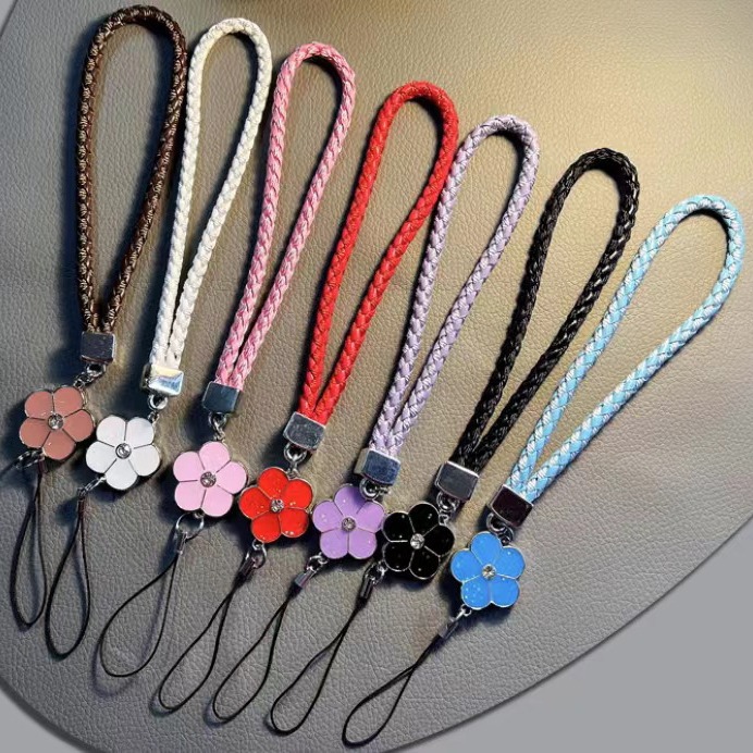 樱适用手机通用挂绳链五叶草编织绳挂链创意手工手链挂件结实防