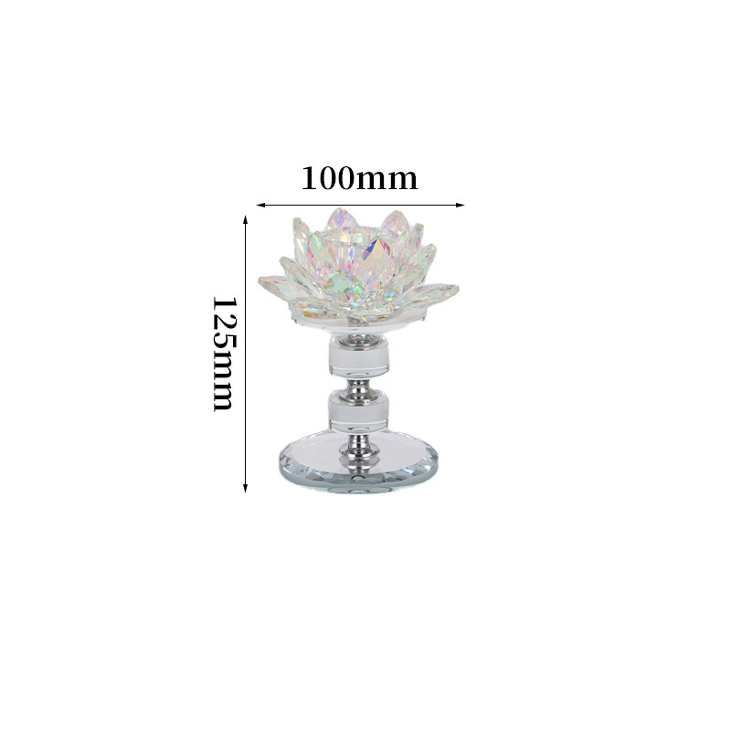 水晶莲花摆件高档欧式水晶烛台灯座水晶工艺品现货礼品家居装饰品|undefined
