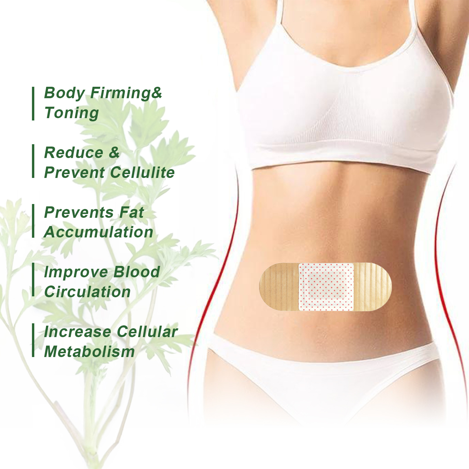 O adesivo de emagrecimento EELHOE realça as curvas do corpo, abdômen, aperta os músculos das coxas, modela a pele macia e hidrata_voghion.com