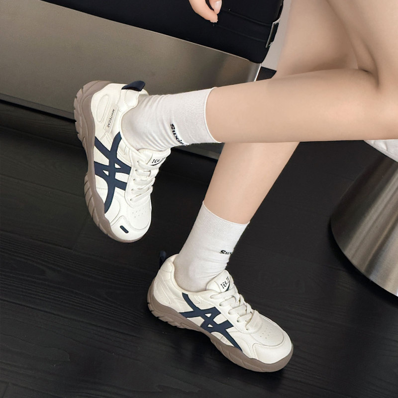 2025年秋季新款厚底德训鞋女百搭休闲鞋软底不累脚真皮运动跑步鞋|undefined