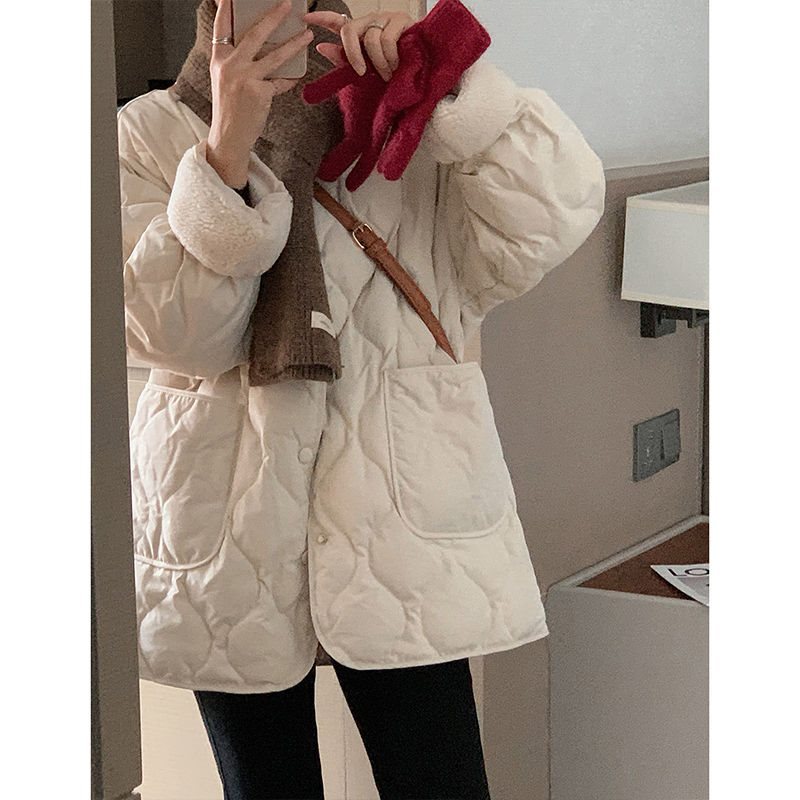 韩系冬季棉衣2025年新款女加绒加厚保暖棉服小众设计感外套
