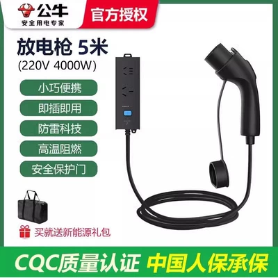 Bull Discharge Gun New Energy Electric Vehicle External Discharge AC BYD Tram Portable Plug-in Battery Electric Gun (Elektrikli avtomobil şarj stansiyaları) - discharge-gun-socket-16ah102dh5-m4000wblack