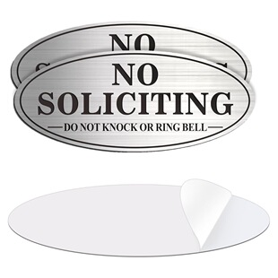 Prohibit Soliciting Signs Self-adhesive Acrylic Printing Stainless Steel Texture Prohibit Single Hit or Bell Sign