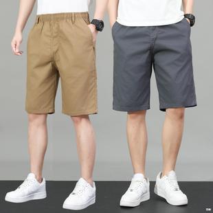 Men's Pure Cotton Mid-Length Shorts 2025 Summer Thin Straight Loose Large Size Cargo Casual Shorts Sports Pants