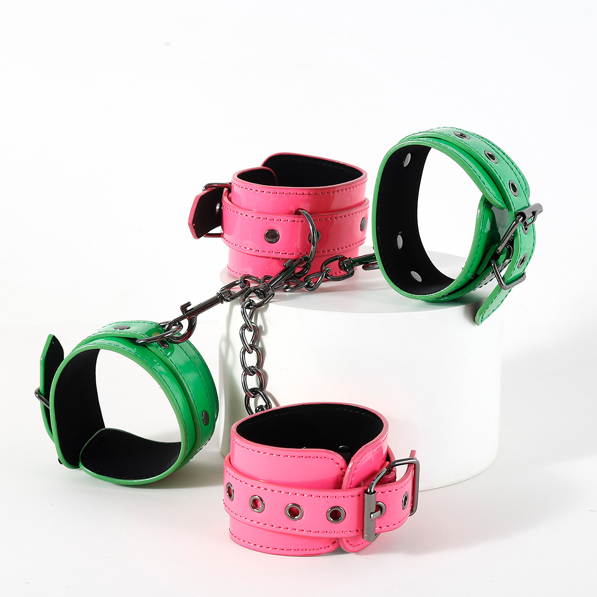 Color caramelo adulto masculino y femenino SM esposas accesorios de cuero PU pareja ajuste pareja SM juguetes sexuales image 4