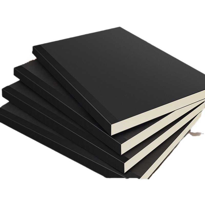 La parte posterior de la bolsa de la tarjeta negra portátil A5/B5 engrosada línea horizontal en blanco Este estudiante utiliza un libro de números de página grande retro simple