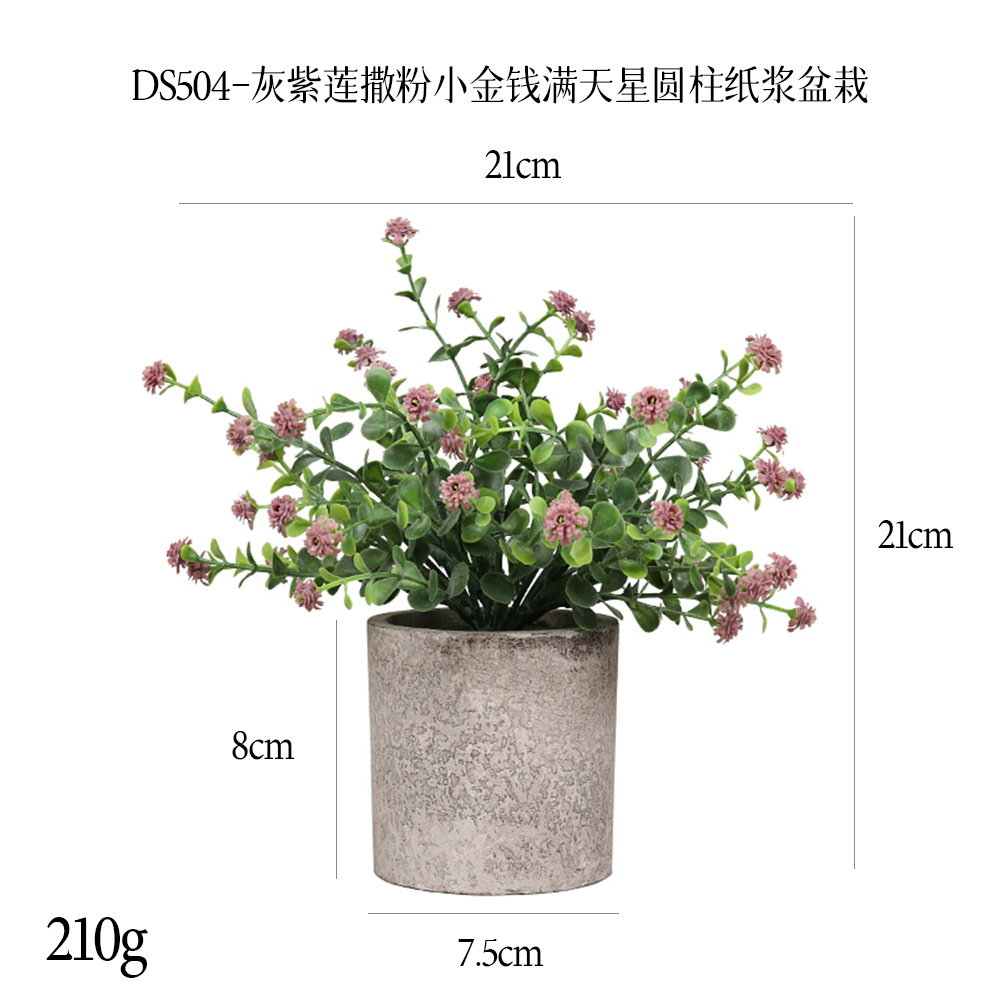 Más de 240 combinaciones populares de macetas con plantas verdes artificiales, decoraciones para el hogar, flores artificiales, bonsáis cilíndricos de pulpa de papel.