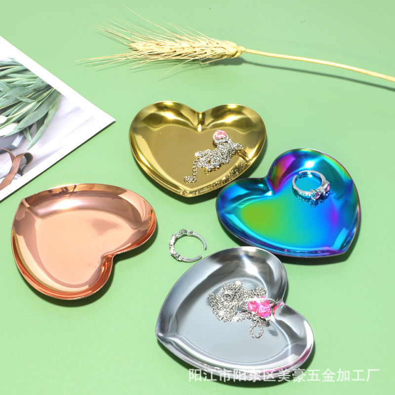 Golden storage system heart shaped