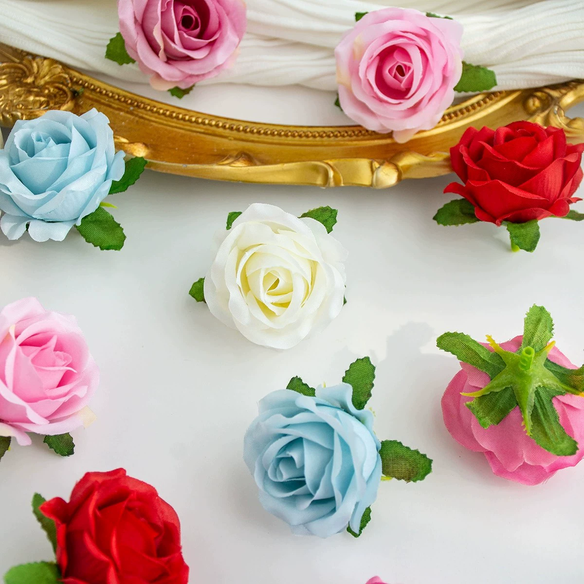 Искусственная роза Anna Rose из шелка, набор для рукоделия DIY, венок, декоративные аксессуары для коробки подарка, оформление стены цветами, свадебный декор