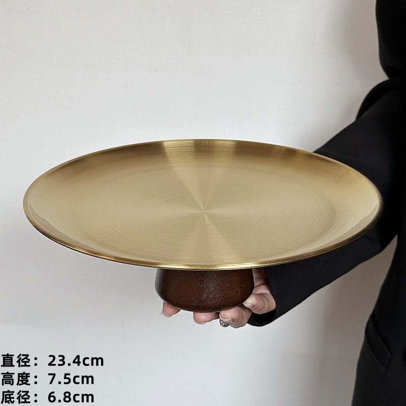 水果盘客厅家用法式零食摆放盘糖果盘甜品盘茶点盘下午茶高脚托盘|undefined