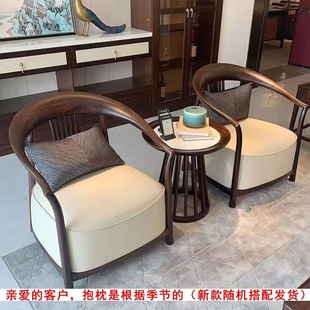 Living room tea chair, new Chinese style black gold three-piece set, light luxury sofa chair, leisure home armchair