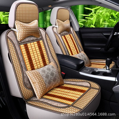 Seat cushion, seat cover | Breathable Cooling Pad - single-seat-bamboo-beige-deluxe-edition