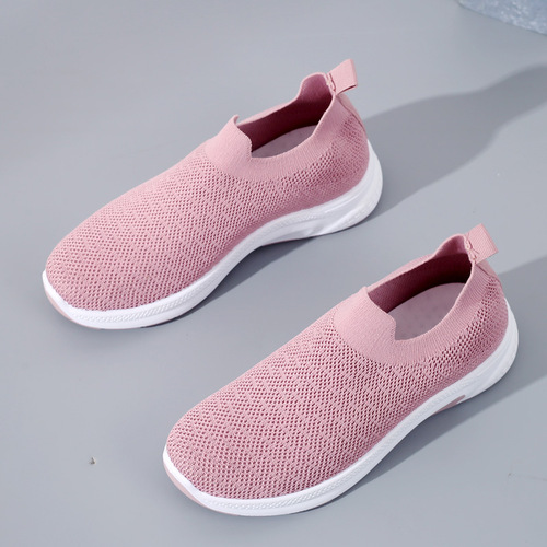 Women's Spring New Socks Shoes, Flyknit Mesh Casual Shoes, Breathable Lightweight Sports Shoes, Women's Versatile