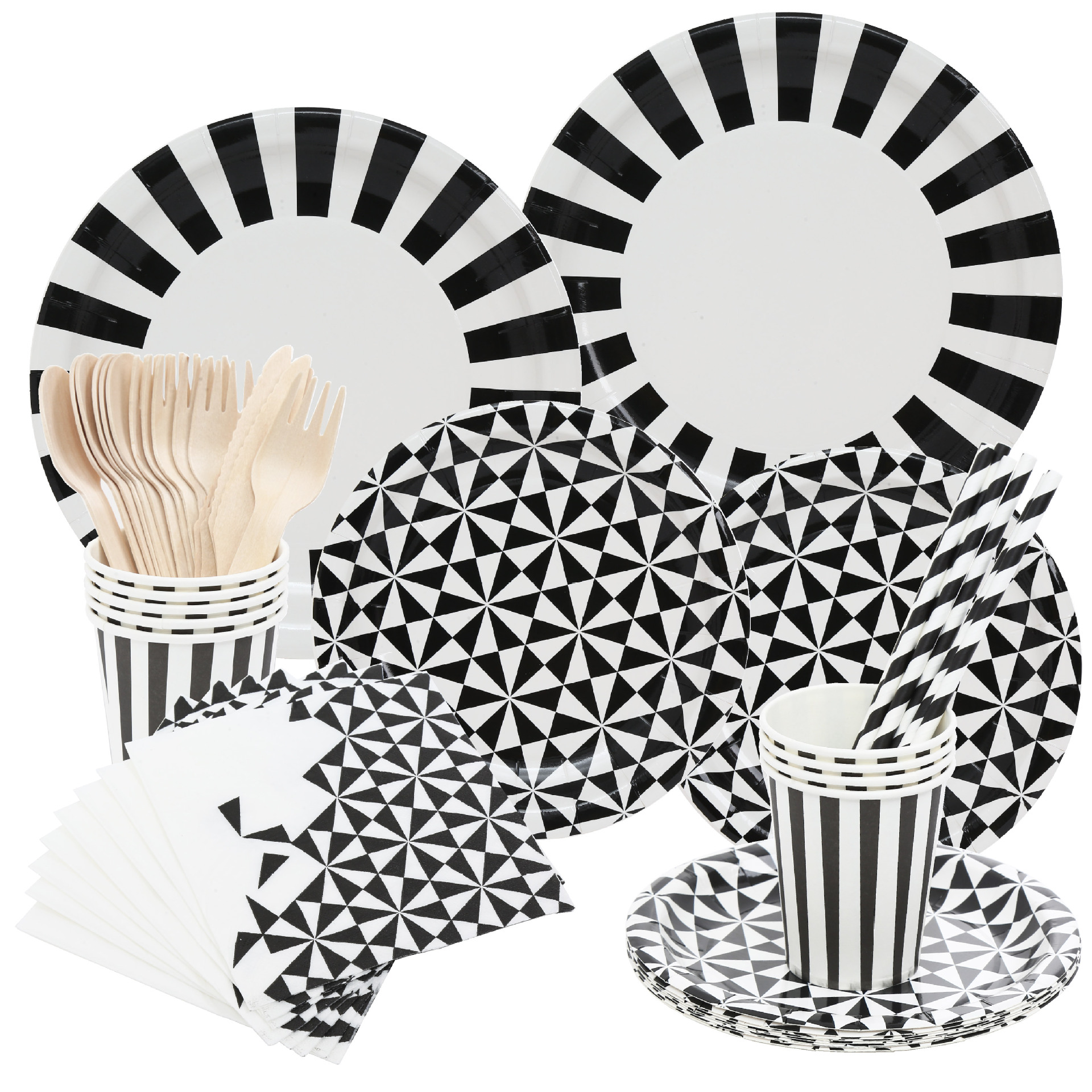 Fashion Stripe Paper Tableware display picture 1