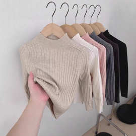 女童半高领毛衣打底衫秋冬2025新款女宝宝内搭儿童软糯羊毛针织衫