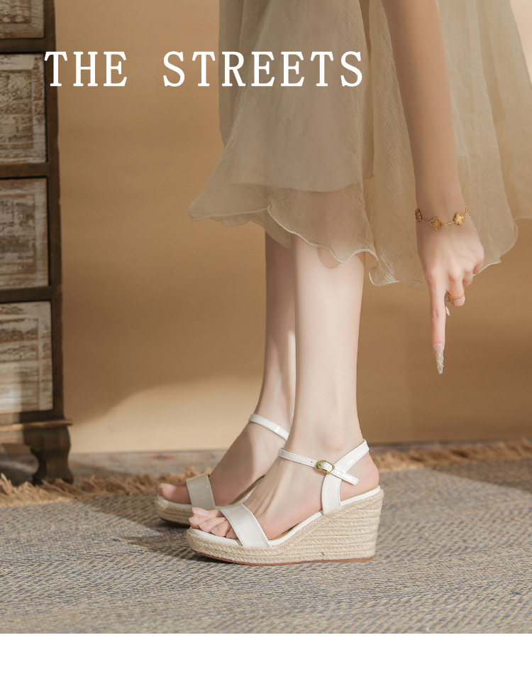 Sandal cao gót nữ hở mũi đế xuồng gót 9 cm — màu trắng ngà chi tiết 1