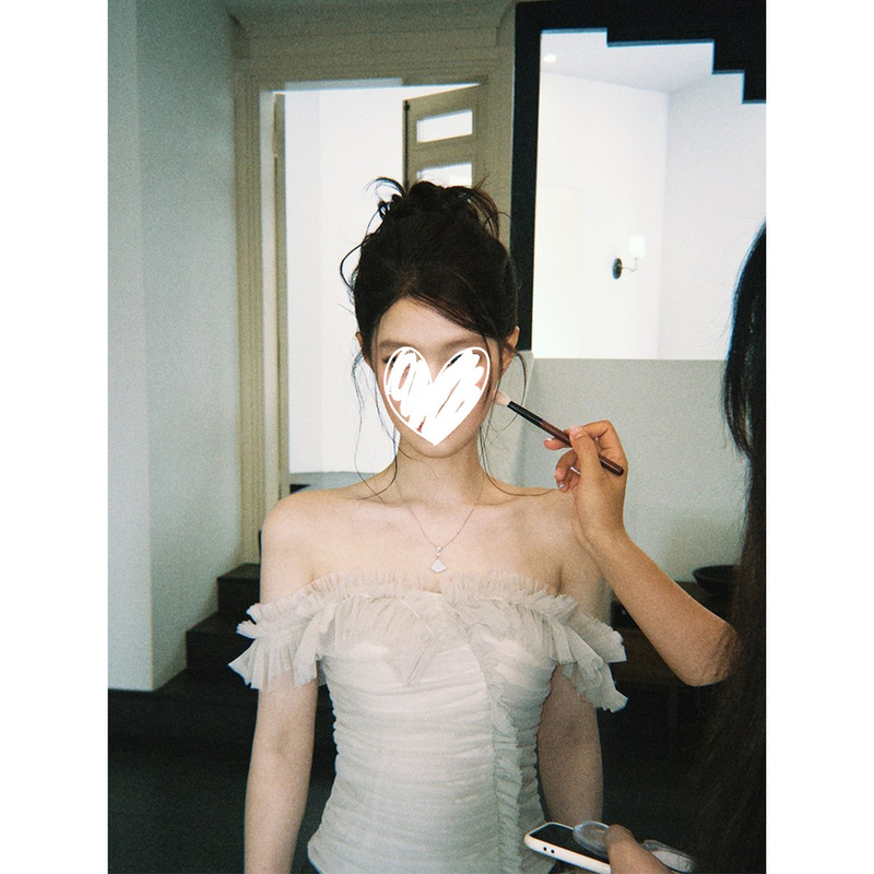 Plus-Size High-End Mesh Ruffle Lace Stretchy Tank Top for Women, Summer Design, Exquisite Slim-Fit Flattering Top