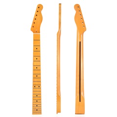 [Glossy Yellow] 22-fret electric guitar neck, Canadian maple fretboard, handle for TL Tele, back center line