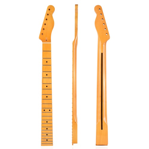 [Glossy Yellow] 22-fret electric guitar neck, Canadian maple fretboard, handle for TL Tele, back center line