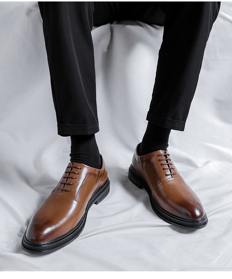 Scarpe da uomo piccole in pelle, comode, da lavoro, casual, formali, in pelle bovina, nere, singole, da sposo, da sposa_voghion.com