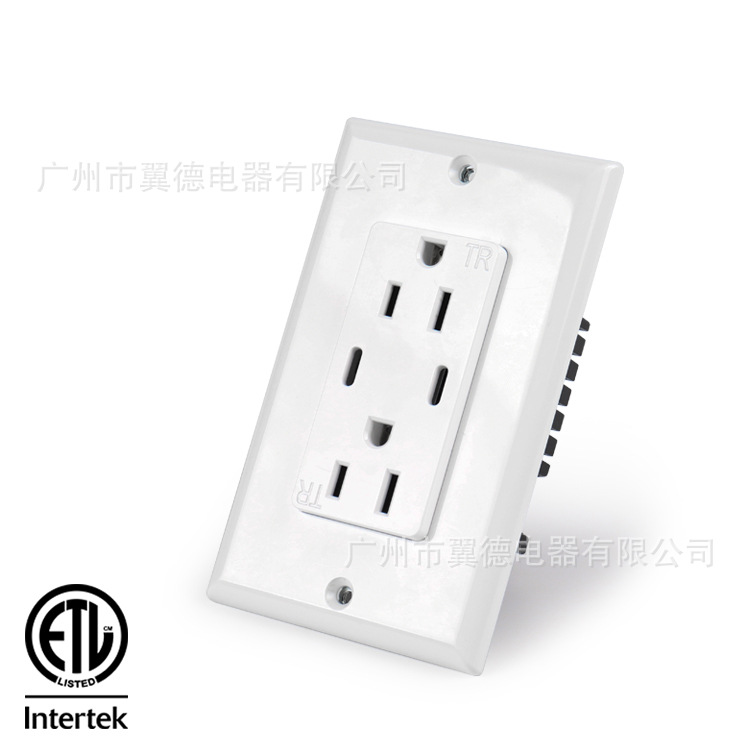 TYPE C美规漏电保护插座 GFCI美式充电器开关插座美式USB接口插座