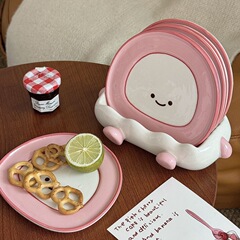 瑞士卷吐骨碟陶瓷家用餐桌吐骨头盘创意可爱骨碟套装高颜值水果盘