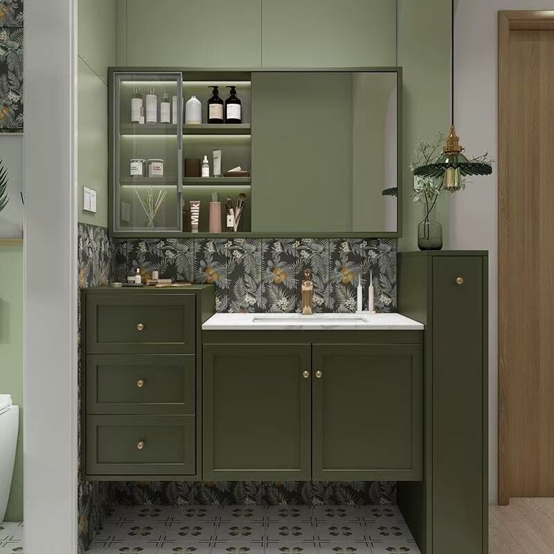 French-Style Modern Smart Washbasin Bathroom Avocado Retro Bathroom Cabinet Bathroom Vanity Set Washbasin