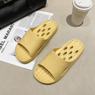 2025 new EVA leaky slippers for women, non-slip home bathroom bathing thick-soled sandals for men, one piece shipping