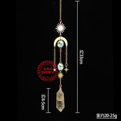 Natural Crystal Double Point Crystal Chime Quartz Pendant Handmade Star Moon Sun Window Hanging Decorative Gift