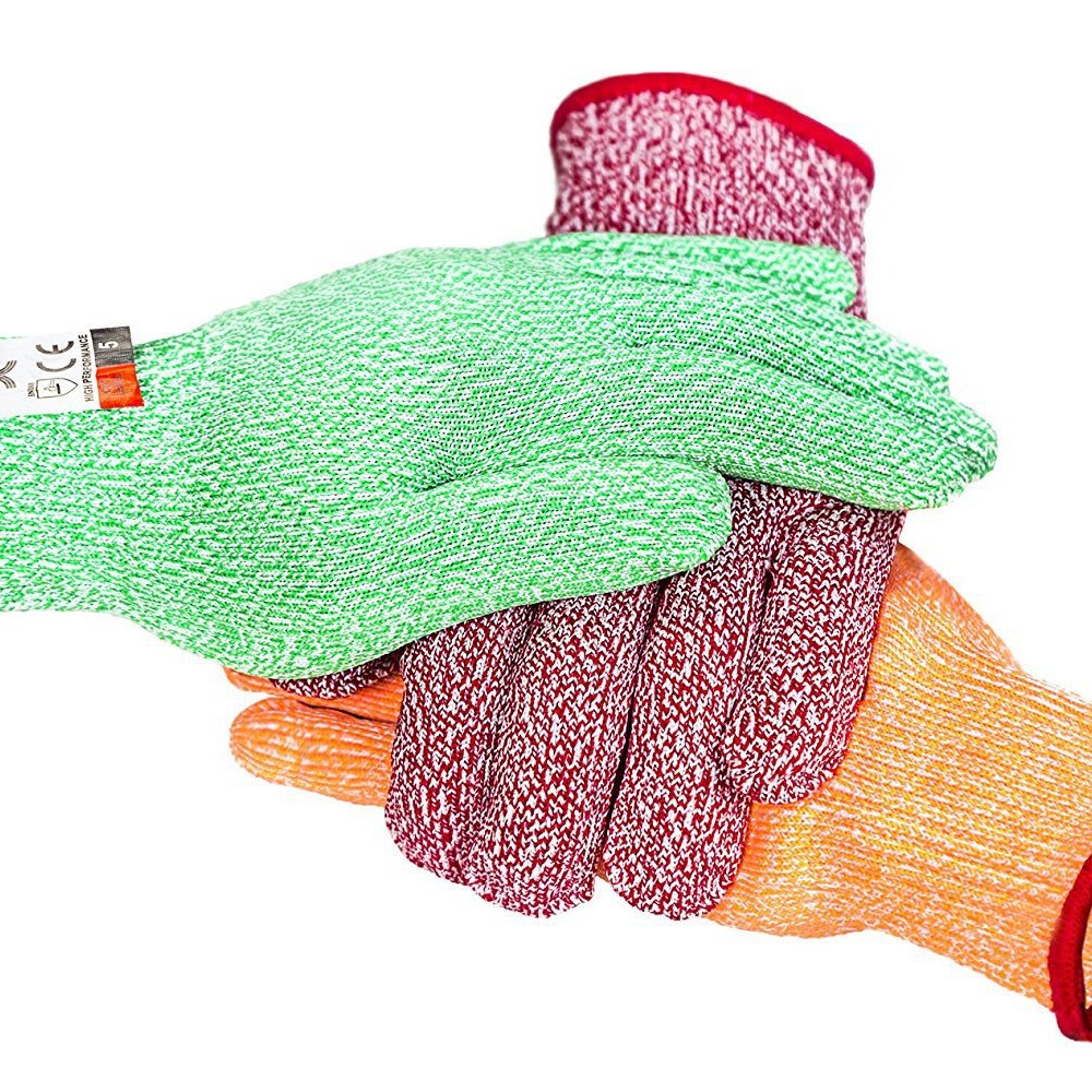 现货批发 HPPE5级防割彩色手套 防切割屠宰厨房切菜木工DIY手套