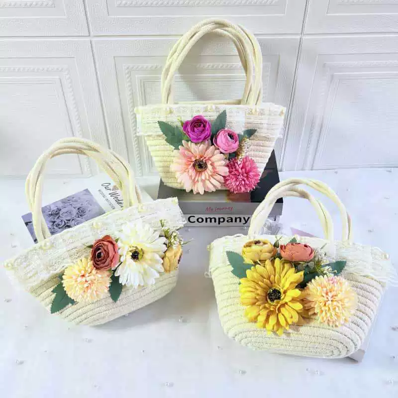 Сумка ручной работы «День богини», тканая сумка «сделай сам», сумка из хлопковой веревки, сумка для разминки, командообразование, салон, цветочная сумка