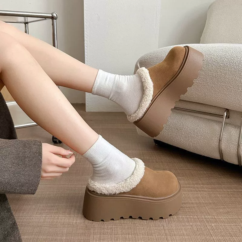 2024 осень новые шерстяные тапочки дикие кексы