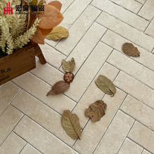 手工砖莱姆石长条瓷砖50*200MM侘寂风民宿咖啡厅餐厅地砖复古墙砖