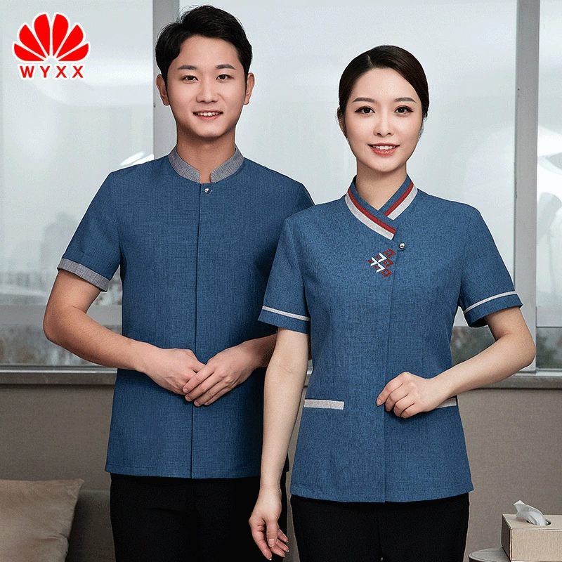 Комбинезон для уборки с коротким рукавом женский гостиничный номер уборочная компания отдел продаж жилой торговый центр недвижимость уборка одежда костюм