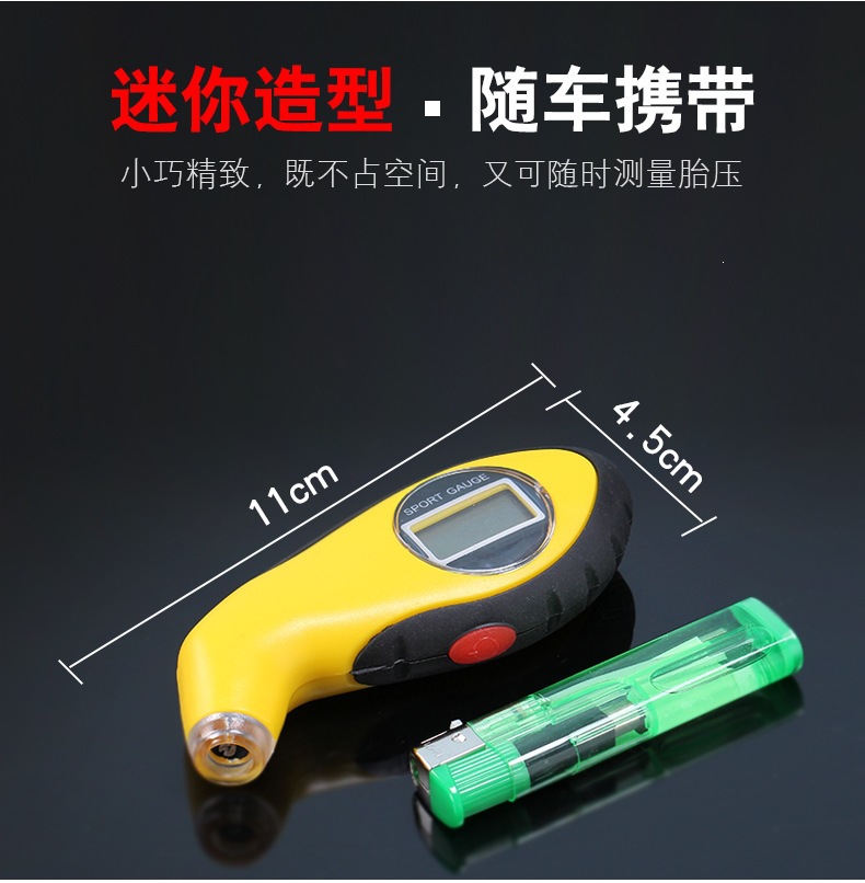 Car Tire Pressure Gauge with High-Precision Digital Display Electronic Pressure Detection Monitor